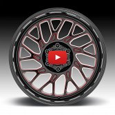 Moto Metal MO805 Predator Gloss Black Milled Red Tint Custom Truck Wheels Rims 4